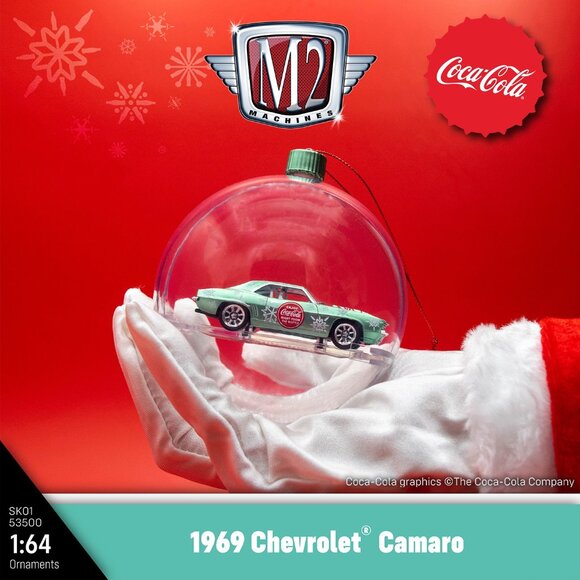 M2 Machines Coca-Cola 1969 Chevy Camaro Ornament 1:64 • NEW/Sealed - Picture 1 of 1